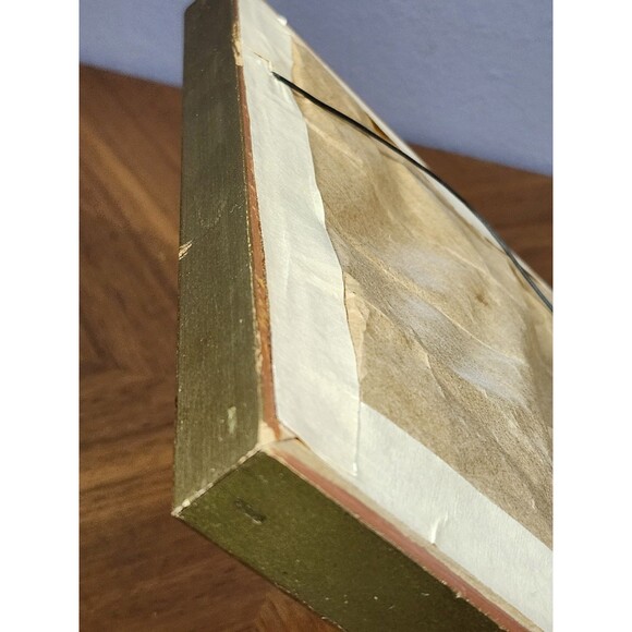 Vintage Framed Needlepoint Windmill & Sailboat Scene Signed 8' x 9' - Picture 11 of 11